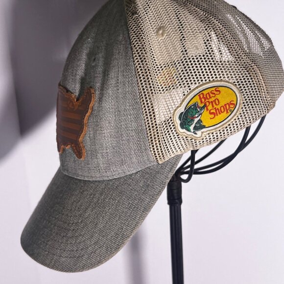 Local Crowns USA Leather Patch Trucker Heather Gray Snapback‎ hat cap - Picture 2 of 7